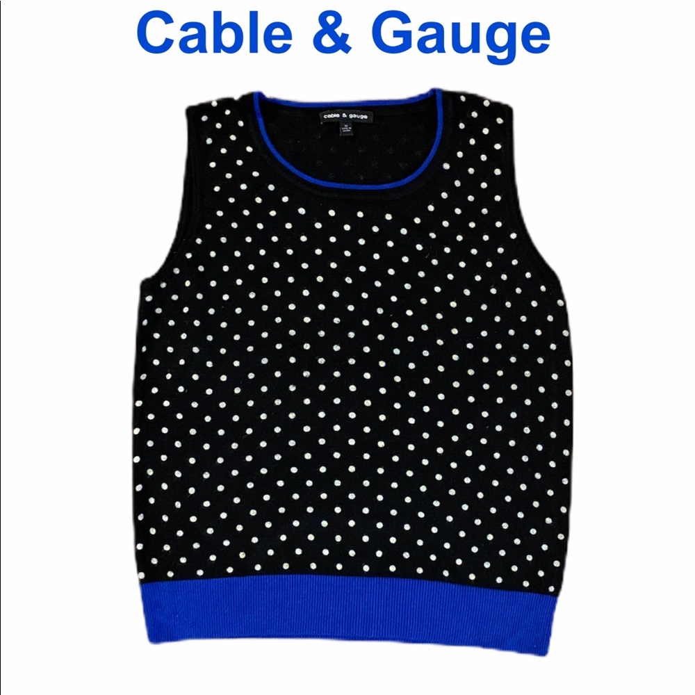 Cable & Gauge Polka Dot Sleeveless Top M